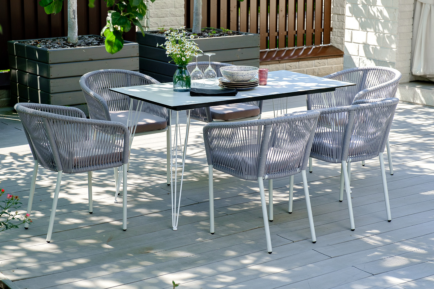 Руссо обеденный стол из HPL 150х80см, цвет молочный фото 4