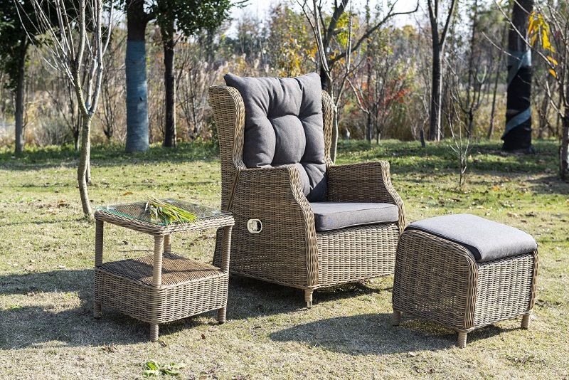 Столик кофейный Форио 4SIS из искусственного ротанга, цвет соломенный фото 7