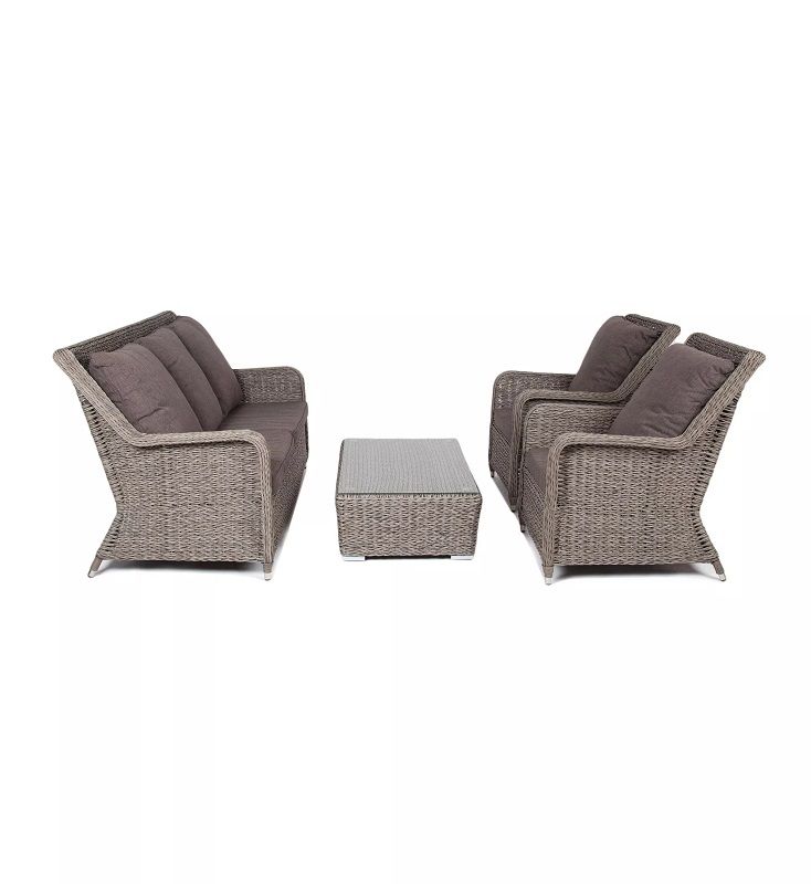 Лаунж-зона Гляссе 4SIS из искусственного ротанга (гиацинт), цвет графит фото 2