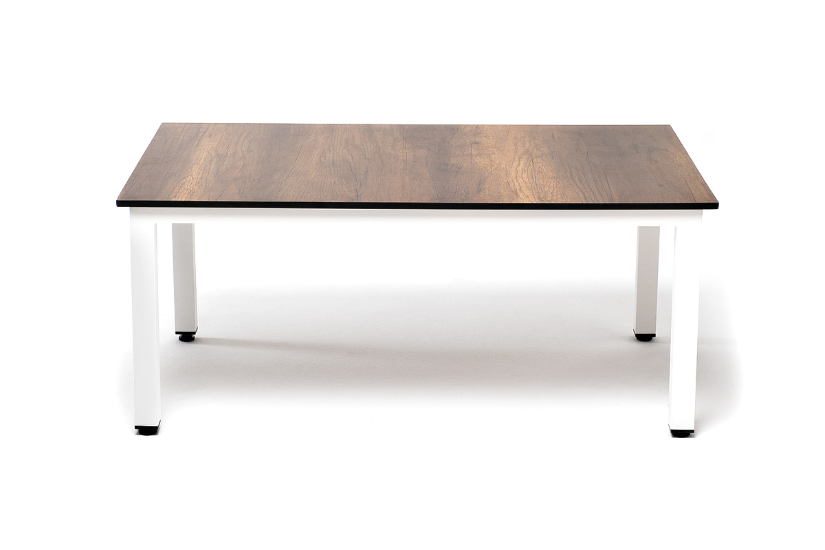 Канны журнальный столик из HPL 90х60, H40, каркас белый, цвет столешницы дуб фото 2