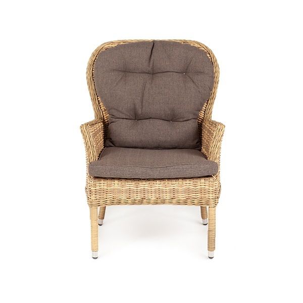 Плетеное кресло Алиса 4SIS из искусственного ротанга, цвет соломенный фото 2