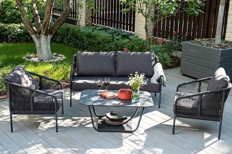 Кресло Канны 4SIS из роупа (веревки), цвет темно-серый фото 5