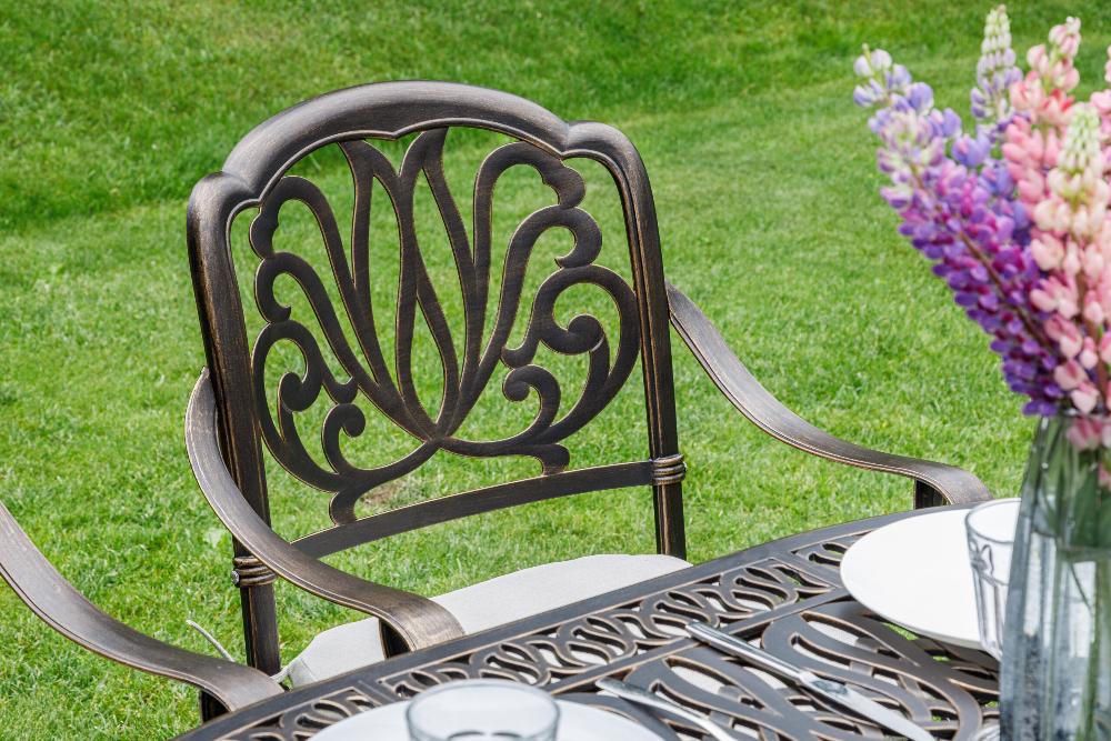 Обеденный комплект Wilhelm Royal Family из литого алюминия на 6 персон. Овальный стол фото 6