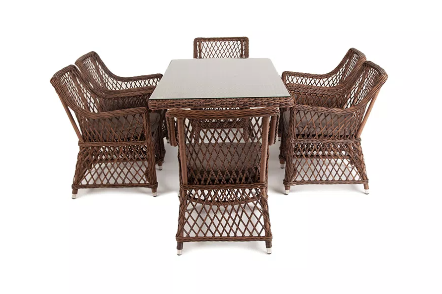 Обеденная Латте 4SIS группа плетеная, цвет коричневый фото 4