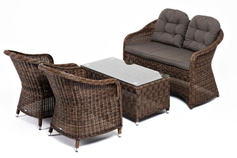 Лаунж-зона Равенна 4SIS из искусственного ротанга, цвет коричневый фото 4