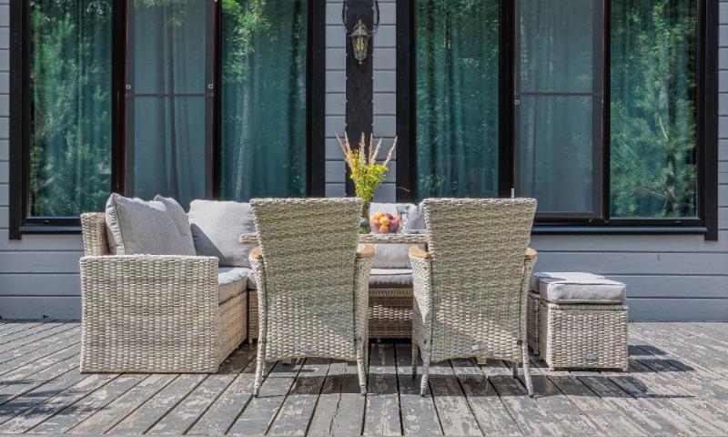 Угловой комплект Zorro Wood Double Royal Family из искусственного ротанга, цвет бежевый фото 7