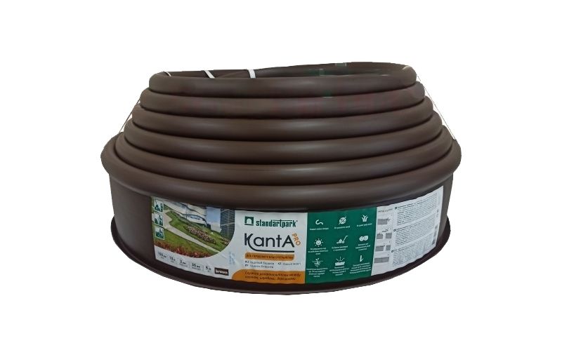 Бордюр садовый KANTA Standartpark PRO пластиковый Коричневый фото 1
