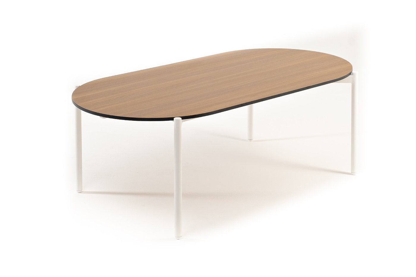 Диего журнальный стол из HPL 120х60 H40, каркас белый муар, цвет дуб фото 1