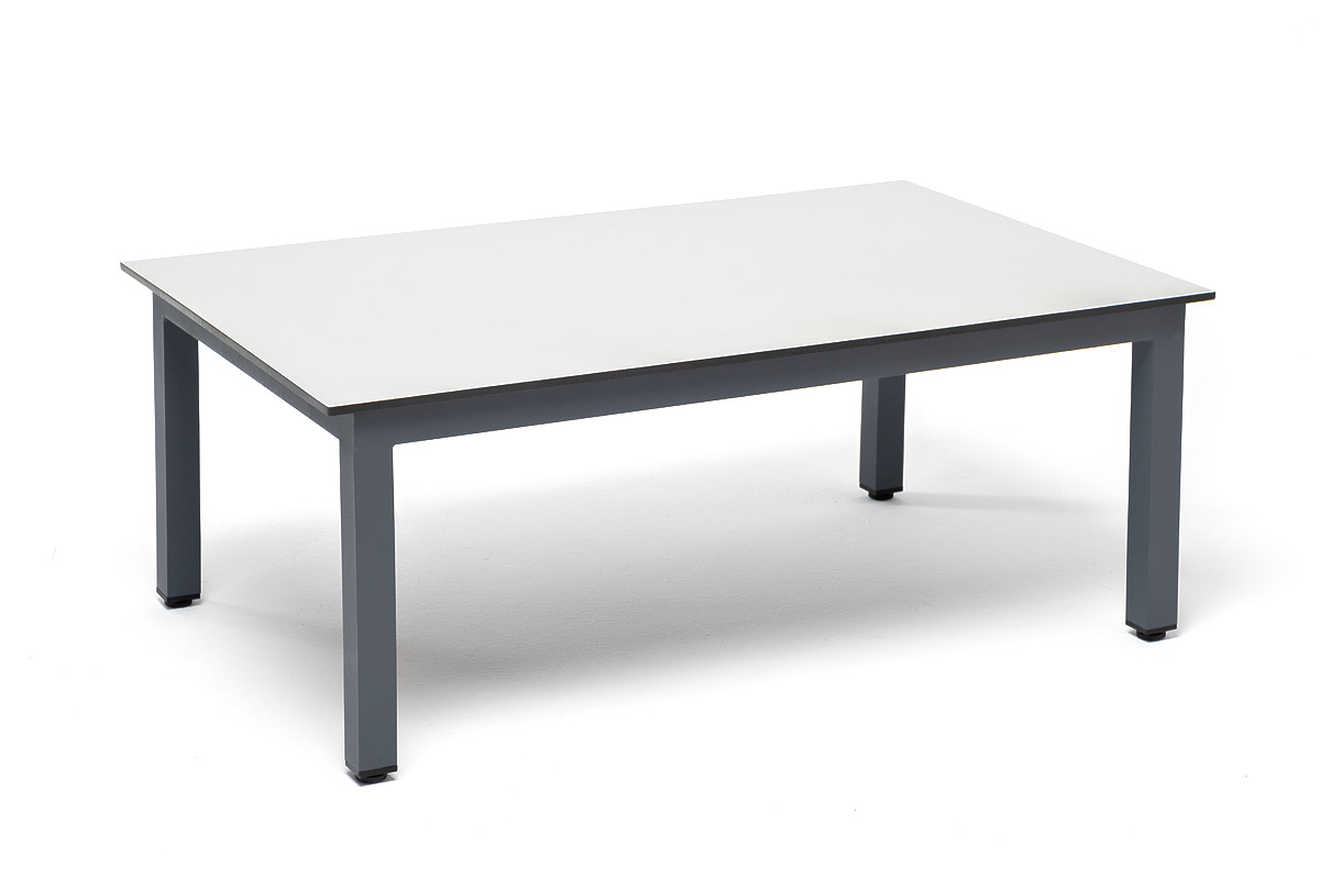 Канны журнальный столик из HPL 90х60, H40, каркас темно-серый (RAL 7024), цвет столешницы молочный фото 1