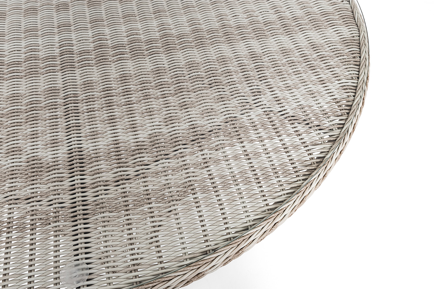 Эспрессо плетеный круглый стол, диаметр 150 см, цвет бежевый фото 4