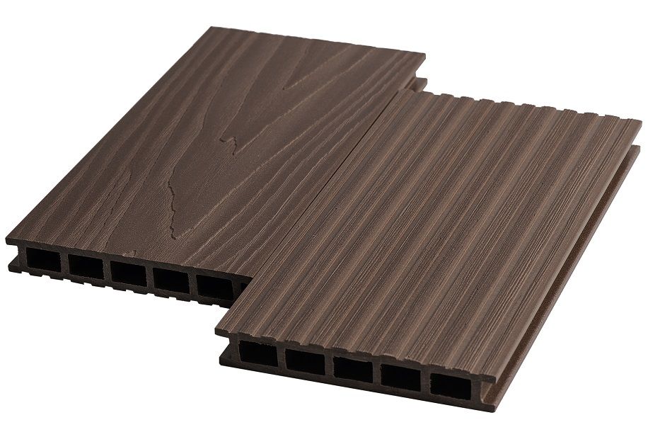 Террасная доска Экодэк Брайт Макс Кантри 3D, цвет Шоколад фото 1