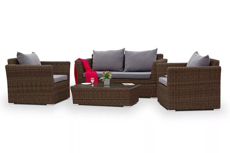 Диван двухместный Капучино 4SIS из искусственного ротанга, цвет коричневый фото 4