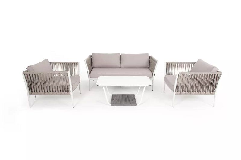 Плетеная лаунж-зона Касабланка 4SIS из роупа (веревки), цвет серо-коричневый фото 2