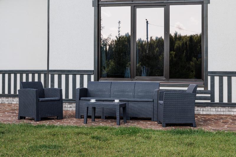 Обеденный комплект Lana M Royal Family из пластика, цвет графит фото 2