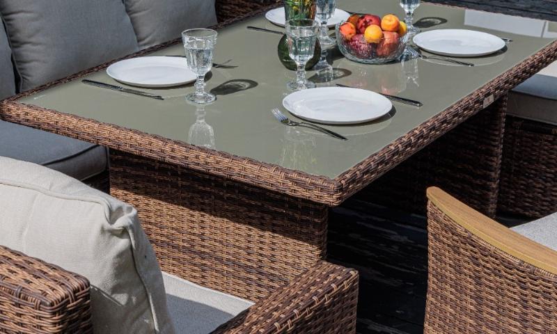 Угловой комплект Zorro Wood Double Royal Family из искусственного ротанга, цвет коричневый фото 4