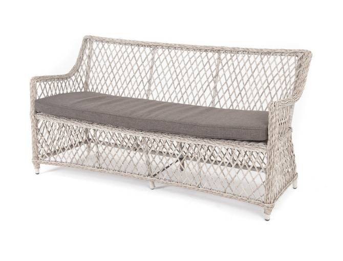 Диван Латте 4SIS двухместный из искусственного ротанга, цвет бежевый фото 1