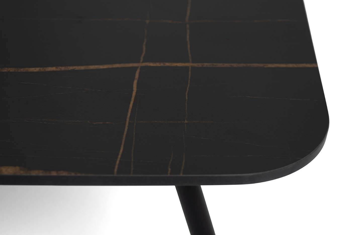 Верона журнальный стол из HPL 120х65, H40, каркас черный муар, цвет столешницы черный мрамор фото 3