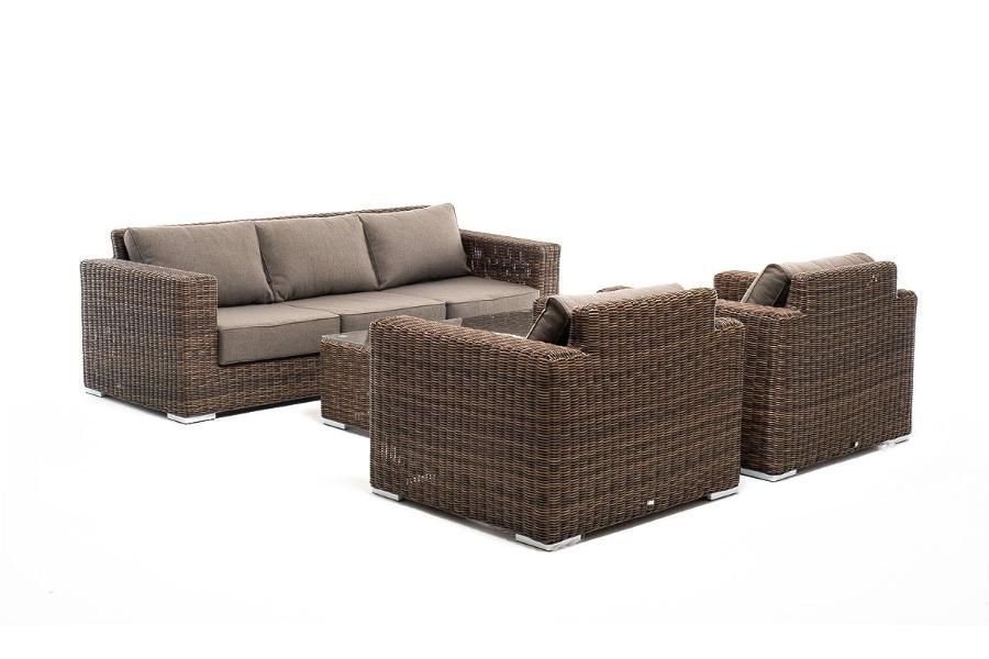 Лаунж-зона Боно 4SIS из искусственного ротанга, цвет коричневый фото 2
