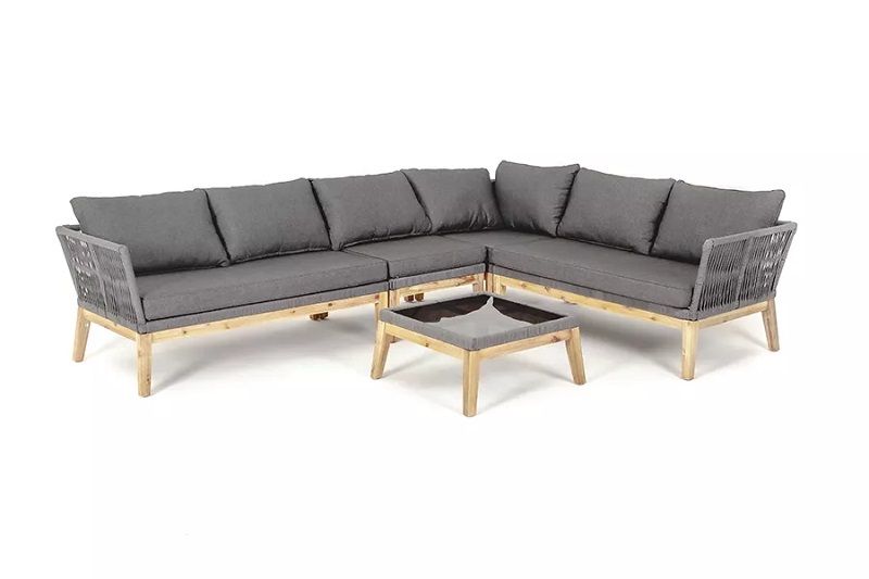 Лаунж-зона модульная Барселона 4SIS из роупа (веревки), каркас из акации фото 1