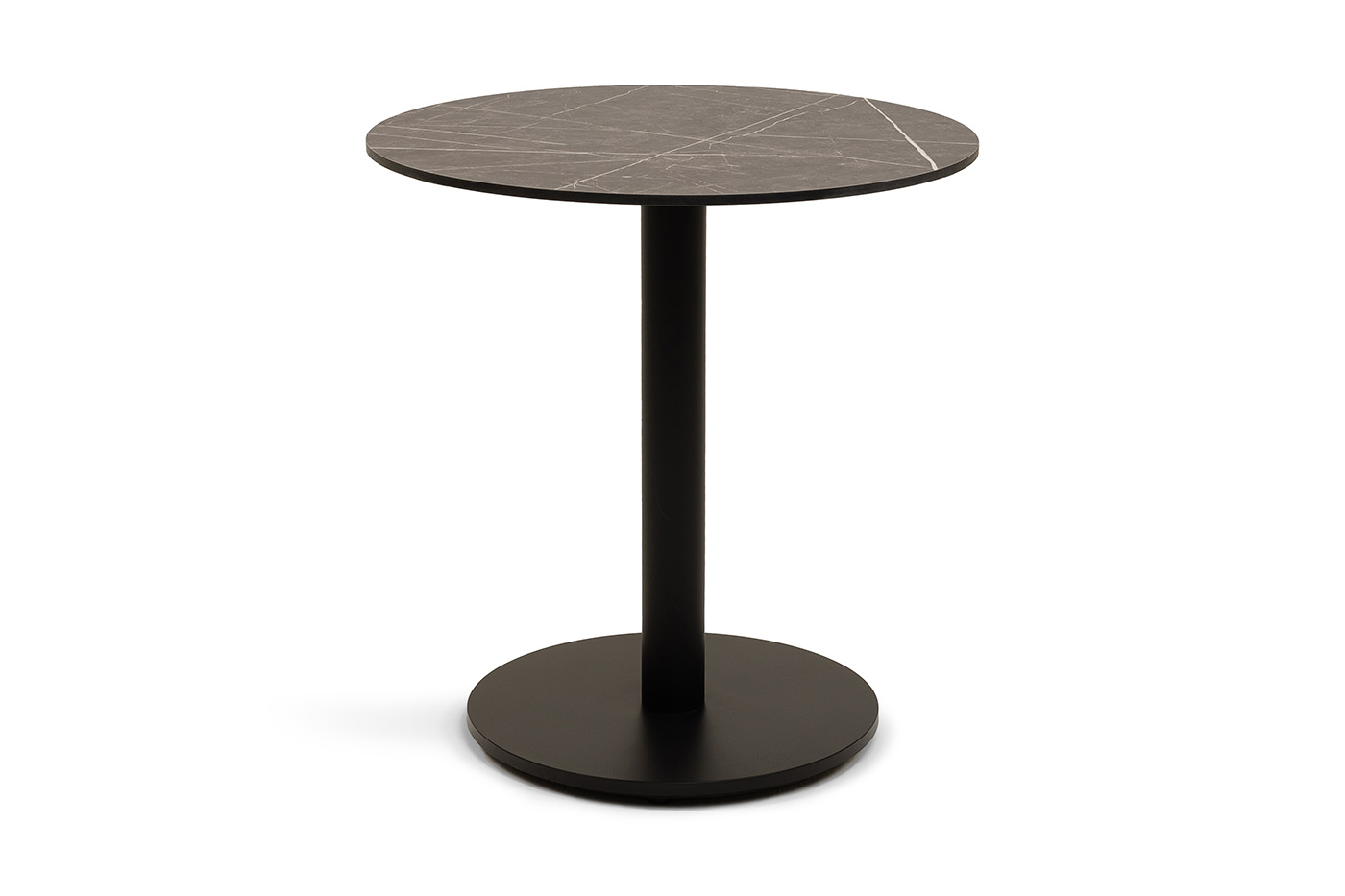 Каффе стол из HPL круглый Ø70см, цвет серый мрамор фото 1