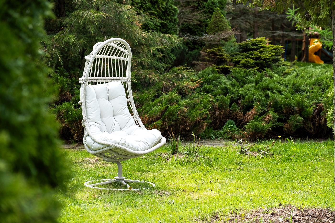 Севилья кресло-кокон из искусственного ротанга, цвет светло-серый фото 2