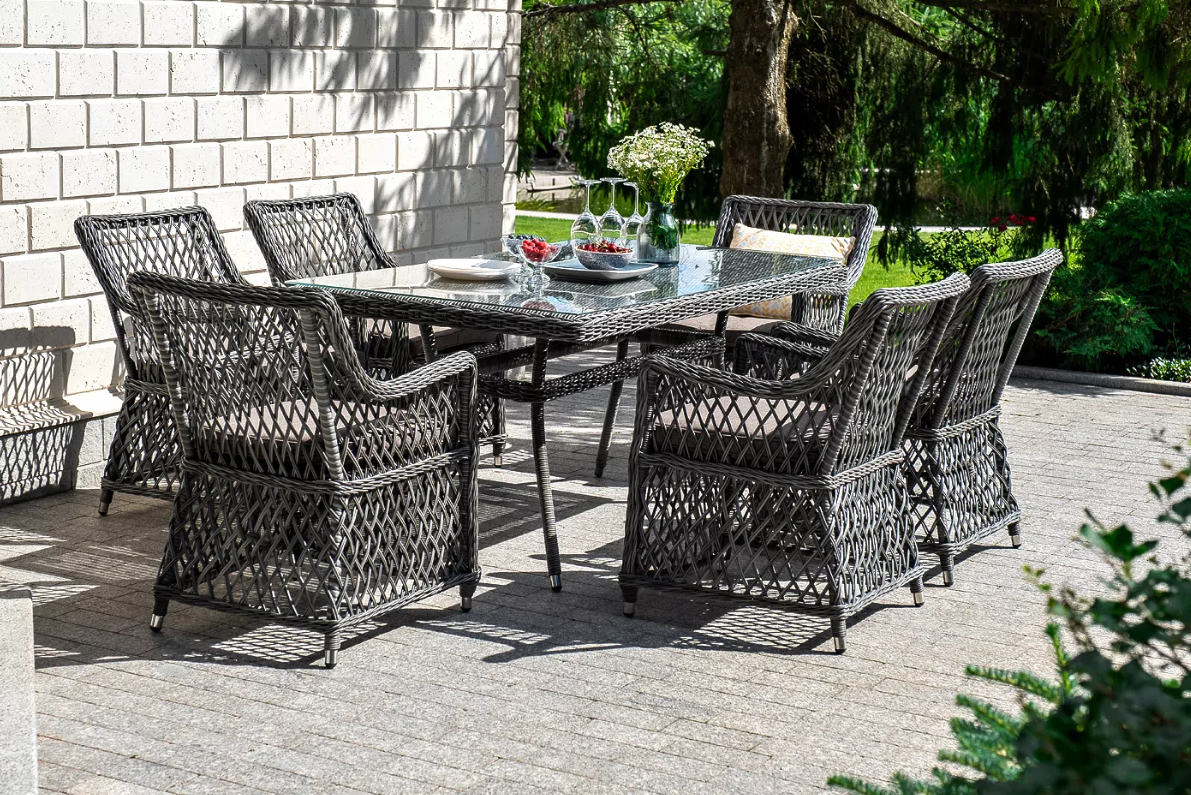Обеденная Латте 4SIS группа плетеная, цвет графит фото 5