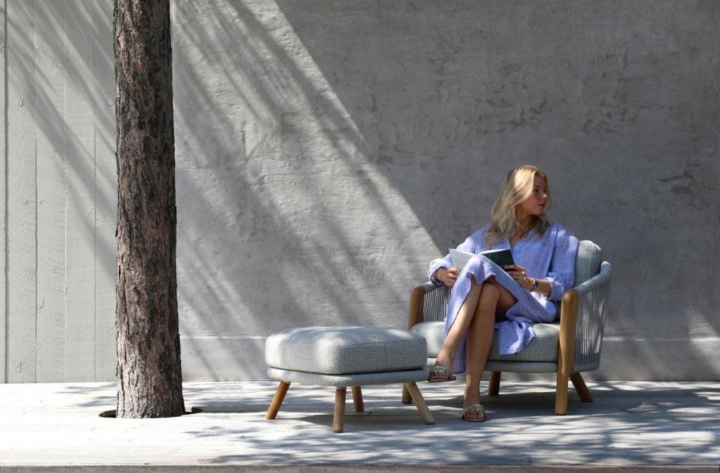 Комплект лаунж мебели Avesta Brafritid серый/песочный, тик/алюминий/веревка фото 4