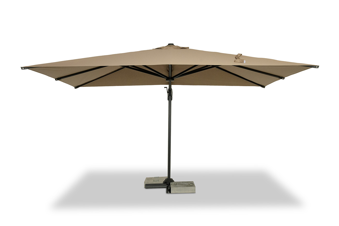 Римини зонт уличный 3х4м на боковой алюминиевой опоре, тент бежевый фото 4