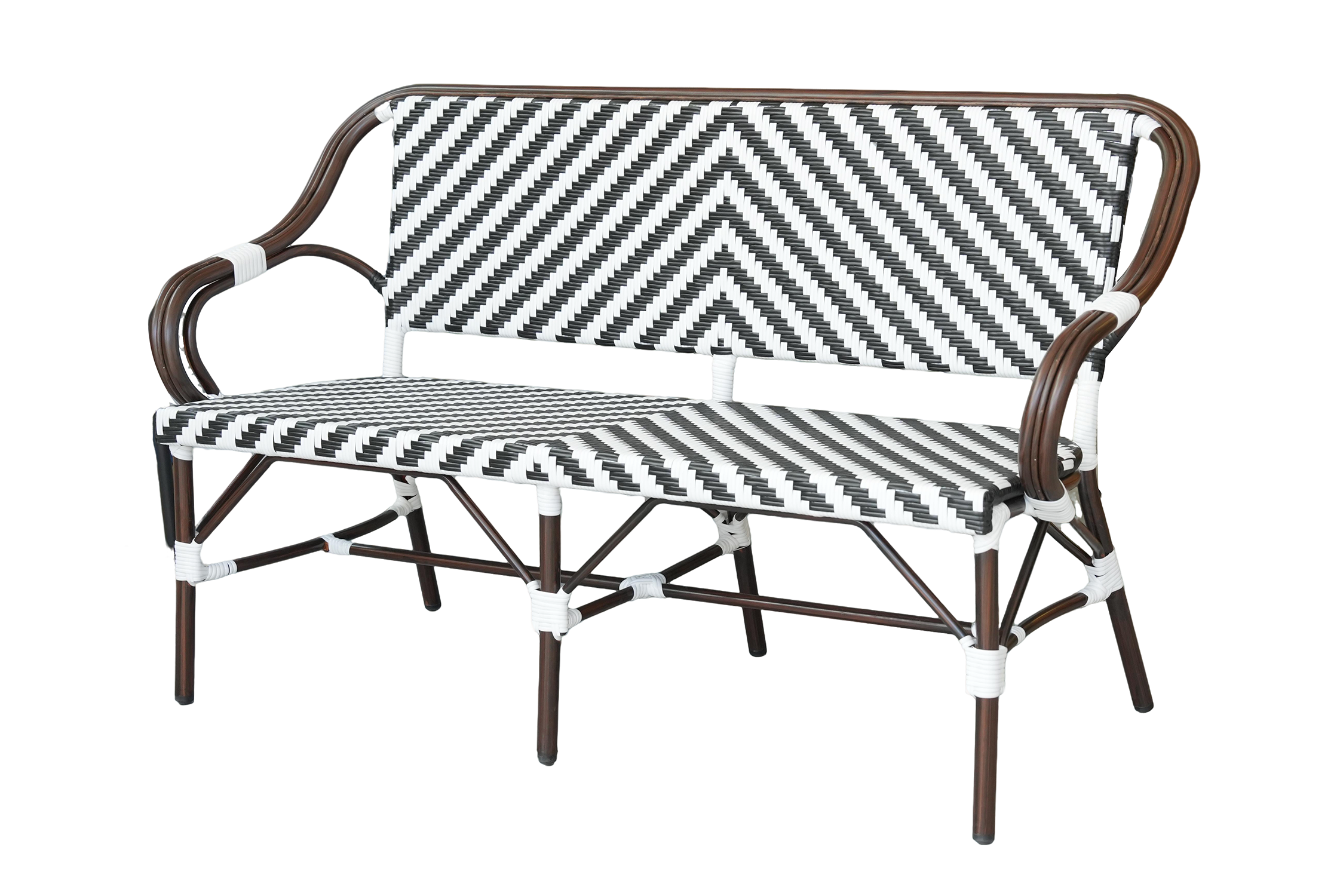 Кабри диван двухместный из искусственного ротанга, цвет черно-белый фото 1