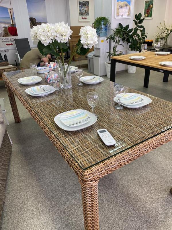 Комплект обеденной мебели Ontario-Catherine Brafritid коричневый/бежевый, тик/искусственный ротанг фото 8