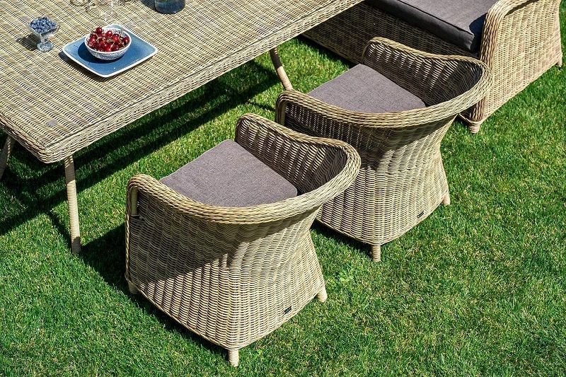 Обеденная группа Базелла 4SIS из искусственного ротанга, цвет соломенный фото 6