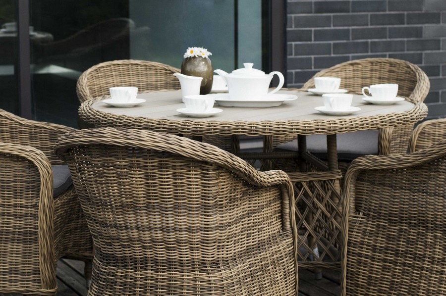 Равенна плетеное кресло из искусственного ротанга, цвет соломенный фото 5