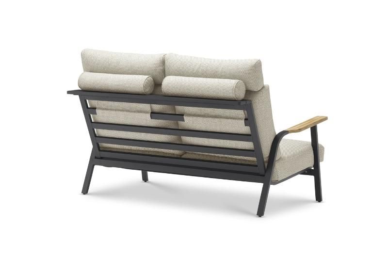 Комплект лаунж мебели Malmo Brafritid с 2-х местным диваном, антрацит/светло-серый, алюминий фото 4