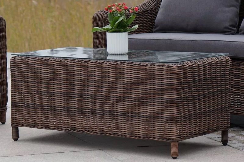Журнальный столик Кон Панна 4SIS из искусственного ротанга, цвет коричневый фото 4