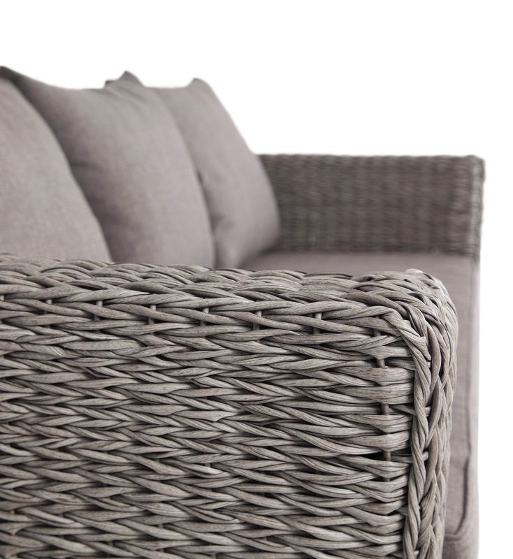 Диван трехместный Капучино 4SIS из искусственного ротанга (гиацинт), цвет графит фото 3