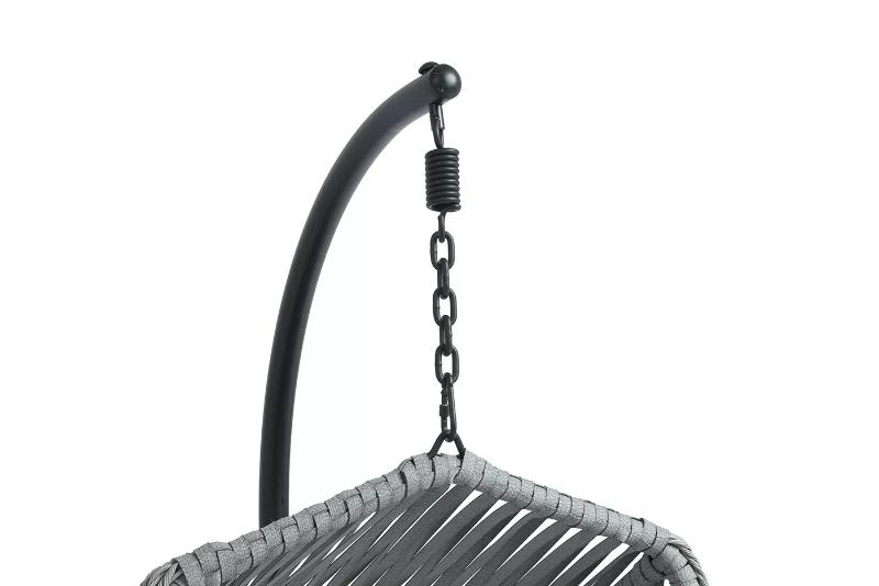 Подвесное кресло Капри 4SIS из искусственного ротанга, цвет серый фото 3