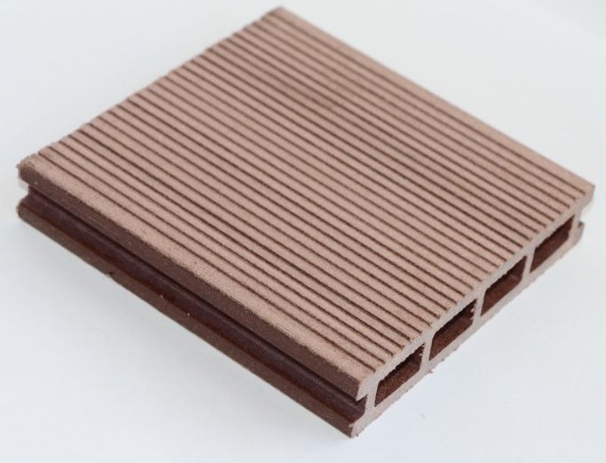 Террасная доска MasterDeck Classic 140мм*26мм узкий вельвет + тиснение под дерево, цвет Тик фото 1