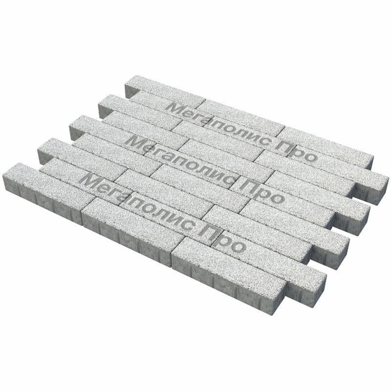 Тротуарная плитка Braer Ригель 2.0 320x80x60 мм Гранит на белом фото 1