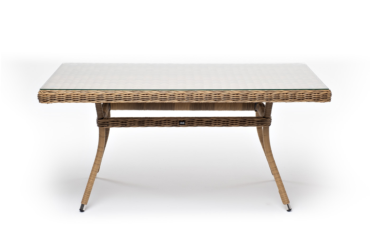 Латте плетеный стол из искусственного ротанга 140х80см, цвет соломенный фото 2