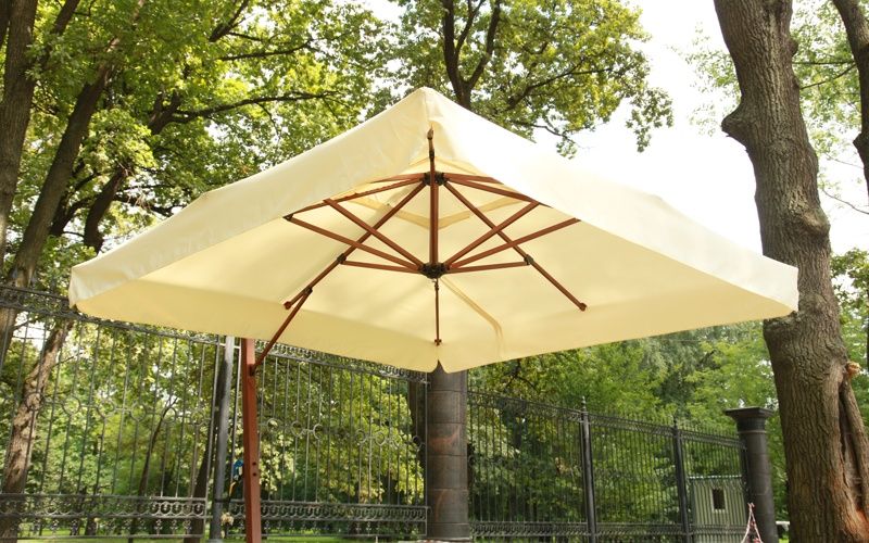 Уличный квадратный зонт Maestro Wood Royal Family с базой фото 7