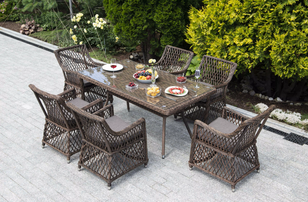 Обеденная Латте 4SIS группа плетеная, цвет коричневый фото 2