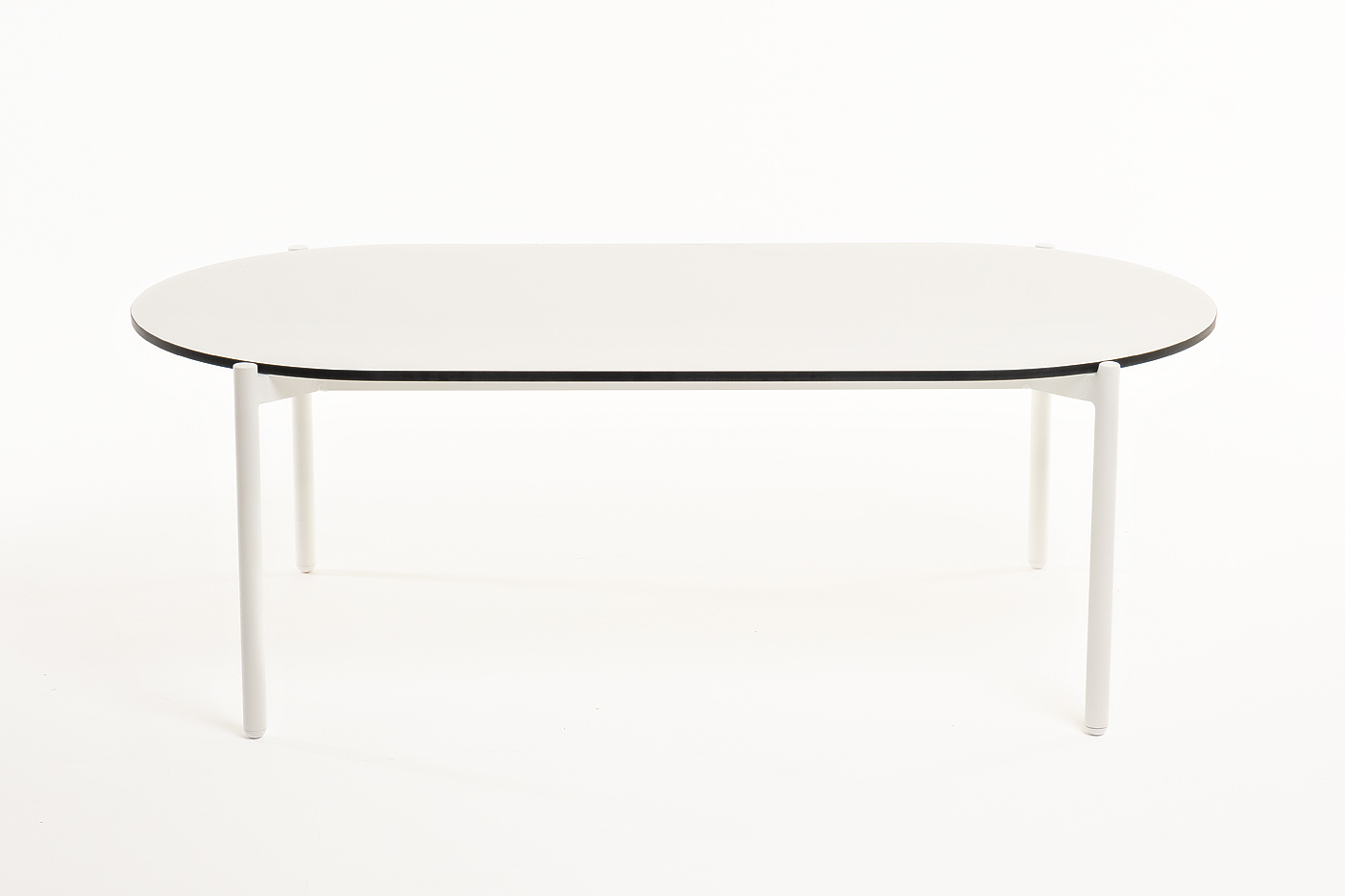 Диего журнальный стол из HPL 120х60 H40, каркас белый муар, цвет молочный фото 2