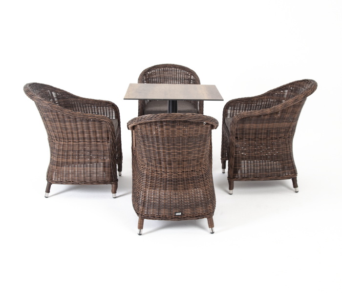 Каффе обеденная группа на 4 персоны, стулья коричневые фото 2