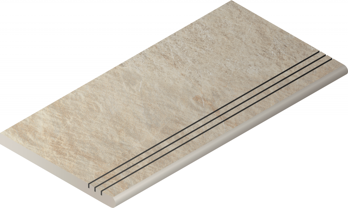 Керамогранитная ступень Italon Манетик X2 Уайт Закругленная Грип 30X60 фото 1