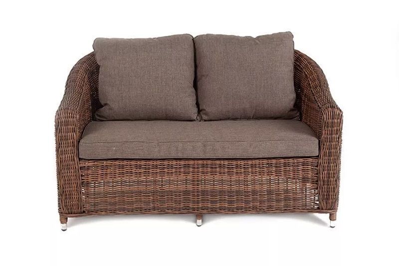Диван двухместный Кон Панна 4SIS из искусственного ротанга, цвет коричневый фото 5
