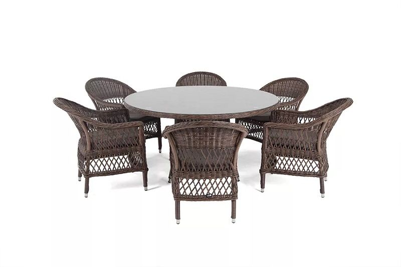 Обеденная группа Эспрессо-150 S 4SIS из искусственного ротанга, цвет коричневый фото 1