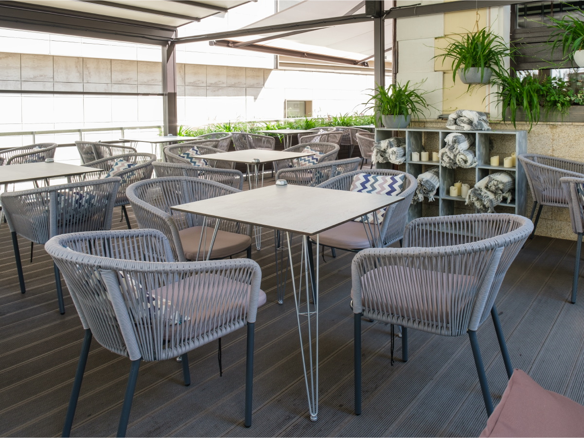 Руссо обеденный стол из HPL квадратный 90х90см, цвет молочный фото 2