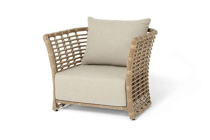 Кресло Валенсия 4SIS из искусственного ротанга, цвет соломенный фото 1