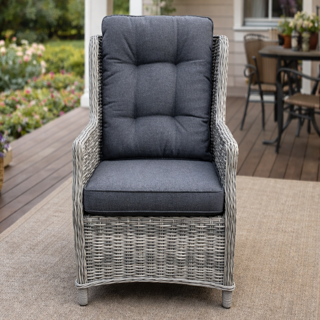 Обеденное кресло Nicole Royal Family из искусственного ротанга, цвет серый фото 2