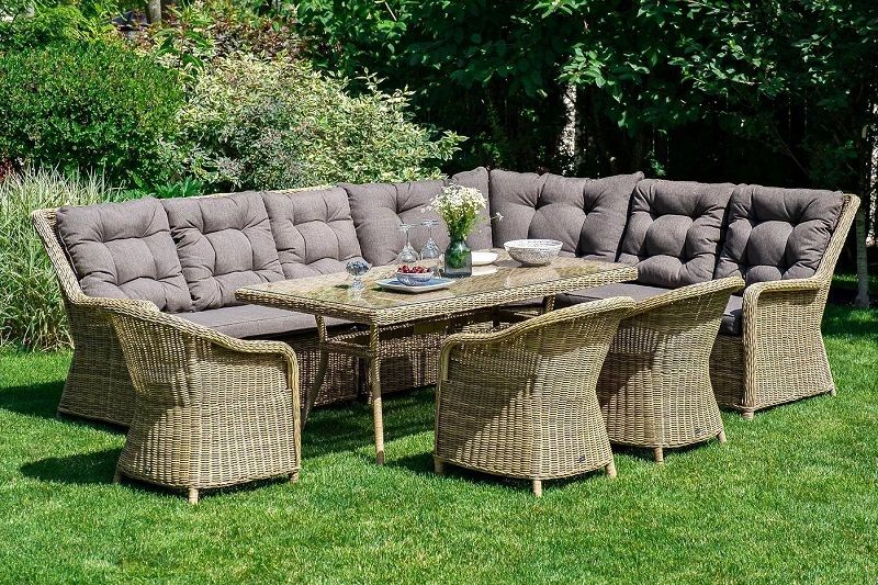 Обеденная группа Базелла 4SIS из искусственного ротанга, цвет соломенный фото 3